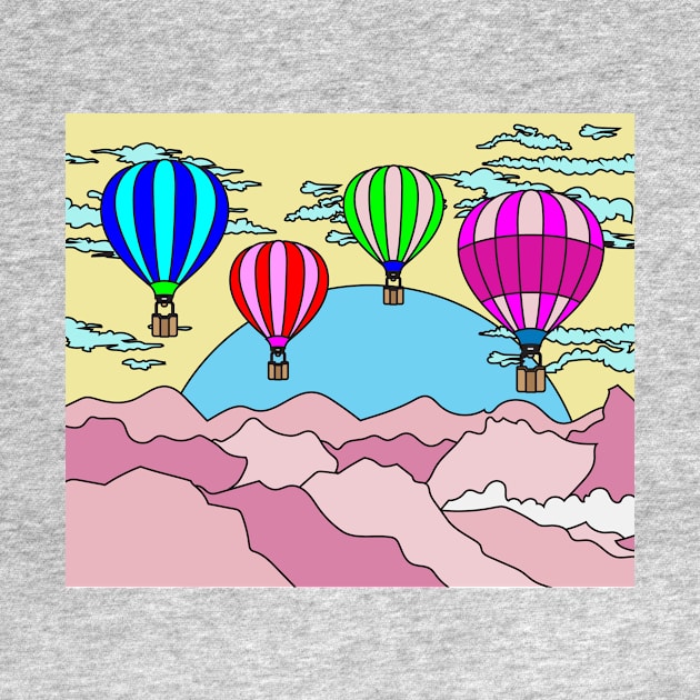 Retro Hot Air Balloons Balloon Ride by flofin